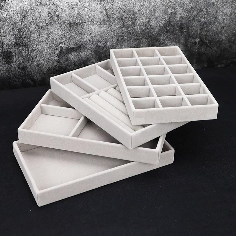Velvet Jewelry Box Tray Storage Jewellery Holder For Ring Earrings Necklace Bracelet Display Box For Jewelry Classification Box