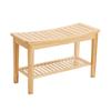 Bamboo Bathroom and Shoe Changing Stool with Storage