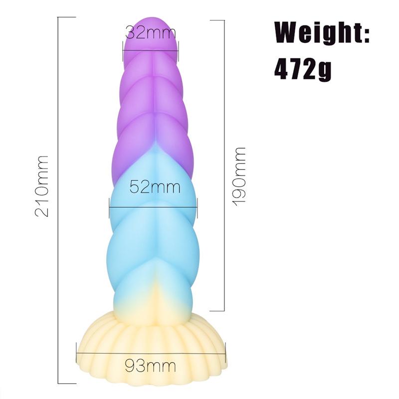 Bunter weicher Dildo mit starken Saugnäpfen, weicher realistischer Anfängergebrauch, Analplug, weibliches Sexspielzeug