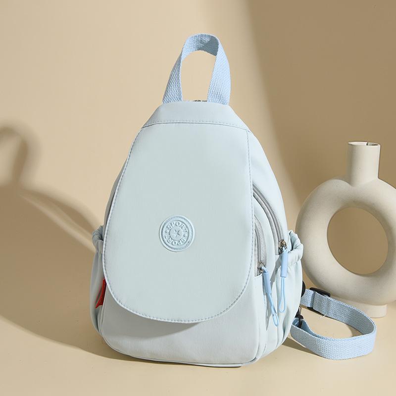 

Solid Color Backpack Travel Women s Shoulder Bag Multi-Functional Sports Chest Bag світло-синій колір