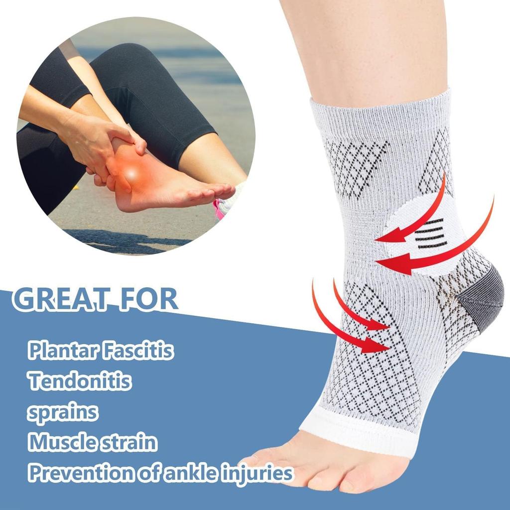 1 Pair Neuropathy Socks for Women Men, Plantar Fasciitis Sock Neuropathy Pain Relief Socks for Feet, Ankle Compression Socks