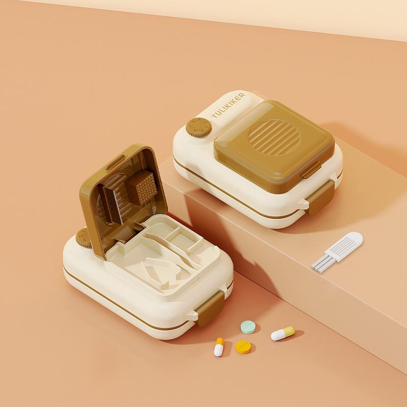 

1pc New multifunctional medicine cutter, medicine box cutting, grinding and dispensing device, portable storage box