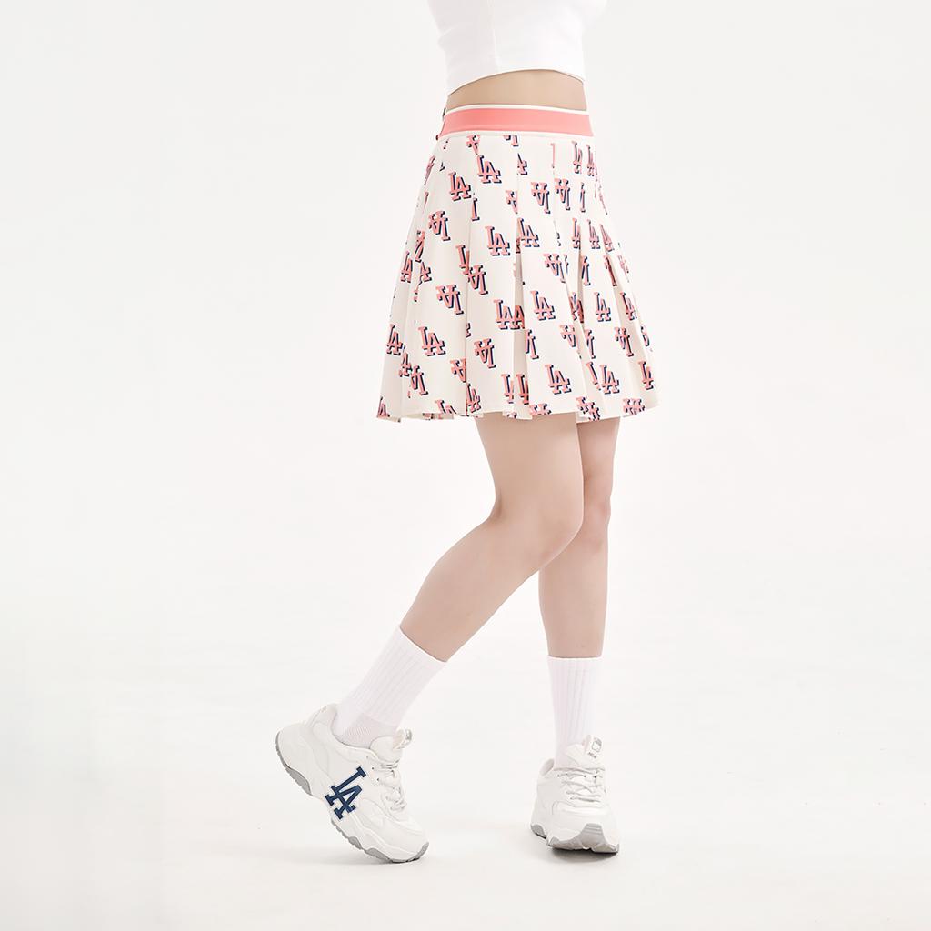 New MLB Los Angeles Dodgers Casual Short Skirts Women's Cream 3FSKM0133-07CRS