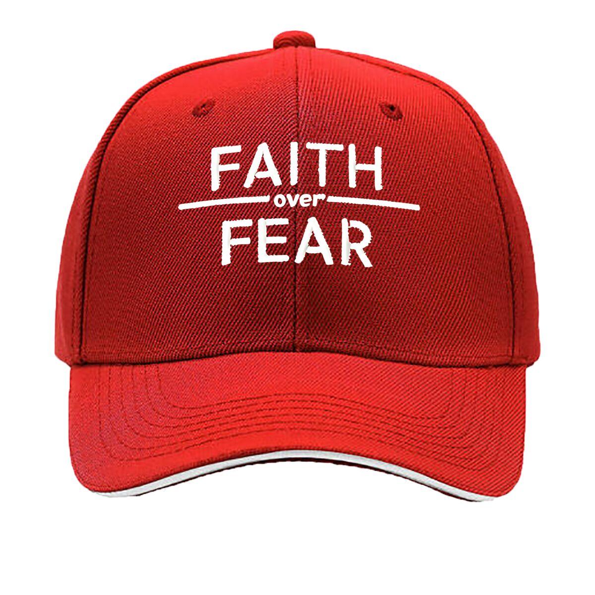 Faith Over Fear Christian Verse Cap  Adjustable Snapback Unisex Religious StateUnisext Hat with Faith Sandwich Baseball Cap One Size