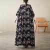 Kurzarm Plus Size Vintage Blumenmuster Neue Kleider für Damen Lässiges lockeres Maxi-Sommerkleid