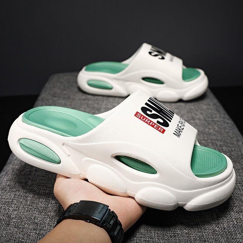 Fashion Outdoor Men's Beach Shoes Non Slip Mens Slippers Summer Lndoor Home Shower Bathroom Slippers EVA Soft Sole Men Sandals Fashion