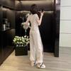 Korean High-end Casual Sports Suit for Women, Summer Age-reducing Fashionable Short-sleeved Trousers Two-piece Set