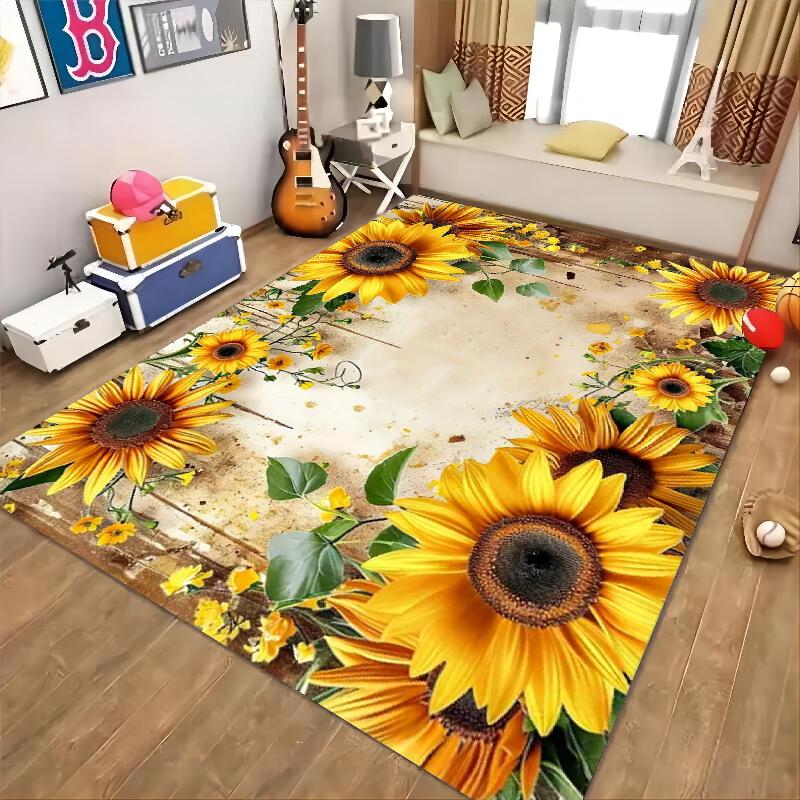 

1pc of Sunflower Design Area Rugs Suitable for Living Rooms, Comfortable Carpets for Both Indoor And Outdoor Use, Ideal for Kitc 60x90cm
