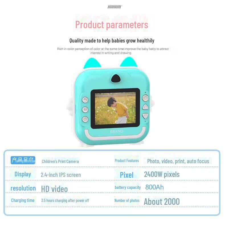 Q5 Mini Impressora Polaroid Transfronteiriça e Câmera Digital para Crianças - Impressão de Fotos em Alta Definição.