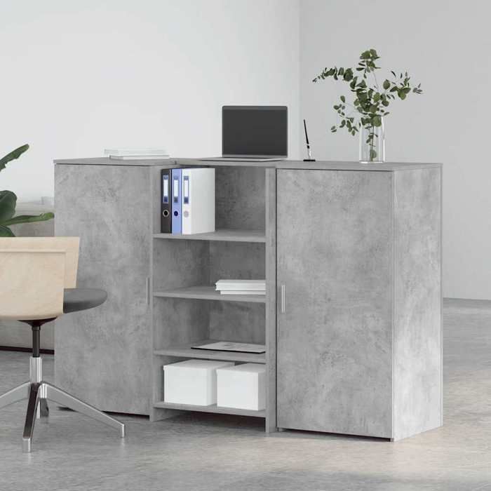 VidaXL Reception Desk Concrete Grey 155x50x103.5cm Engineered Wood, Reception Counter, Salon Reception, Counter 3324199