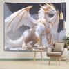 2D Sternenhimmel Weißer Drache Wandteppich Moderne Fantasy Wohnraum Hintergrundtuch