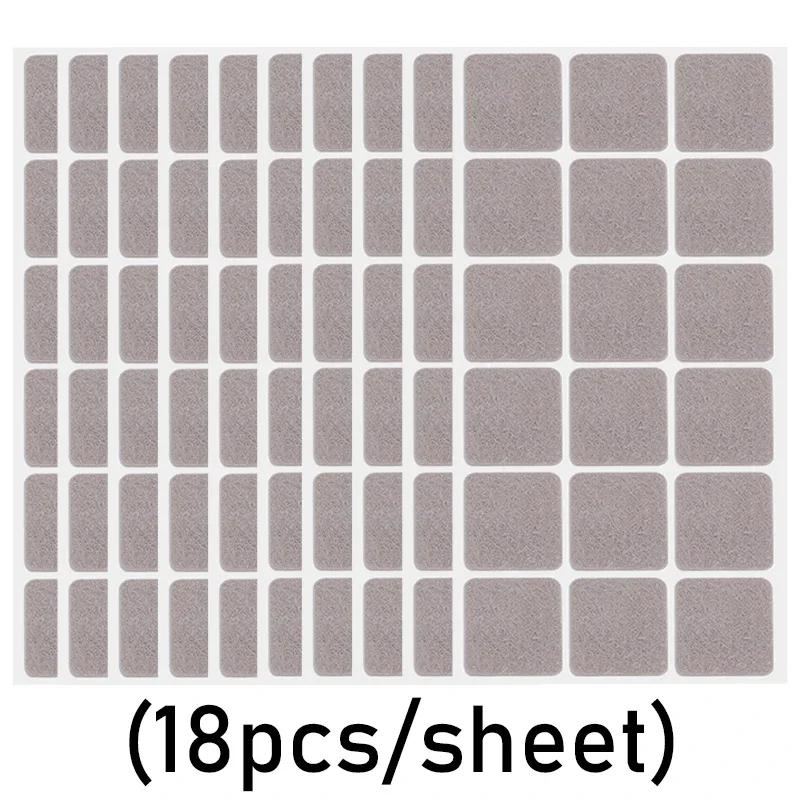 360/18 Stück Selbstklebende Filz Stuhlbein-Pads Rund Quadratisch Tisch Schreibtisch Sofa Beine Matte Anti-Rutsch Abdeckungen Möbel Schutz Aufkleber