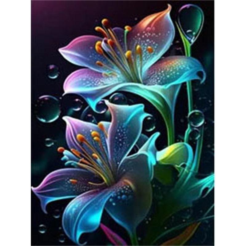 

DIY Алмазная картина Цветок Вышивка крестом Набор Мозаика Искусство Алмазная картина Полный круг Алмазное украшение для дома Round 50x70cm