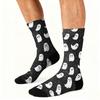 Unisex Breathable Mid-Calf Socks Halloween Patterned Comfortable Stretch Crew Socks Suitable for Daily Wear and Seasonal Use