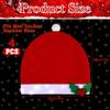 4 Pieces LED Santa Claus Hat Car Seat Headrest Covers Colorful Light Christmas Car Decoration Soft Car Seat Head Rest Cover Protector Interior