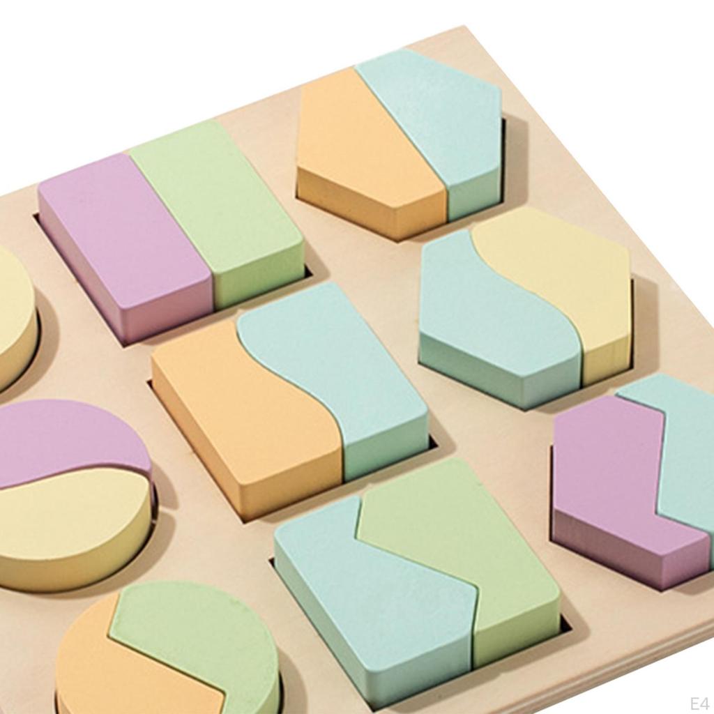 Shape Puzzle Wooden Geometric Toddler Preschool Learning Materials Toy for