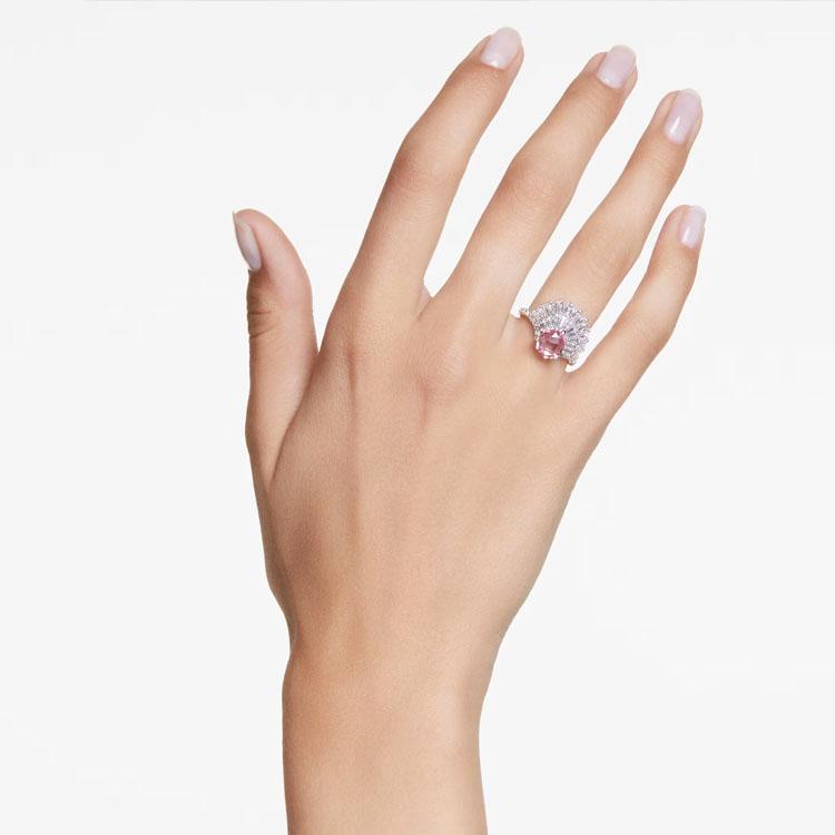 Swarovski Idyllia Pattern Ring With Cubic Zirconia Women Rings Silver 5687609