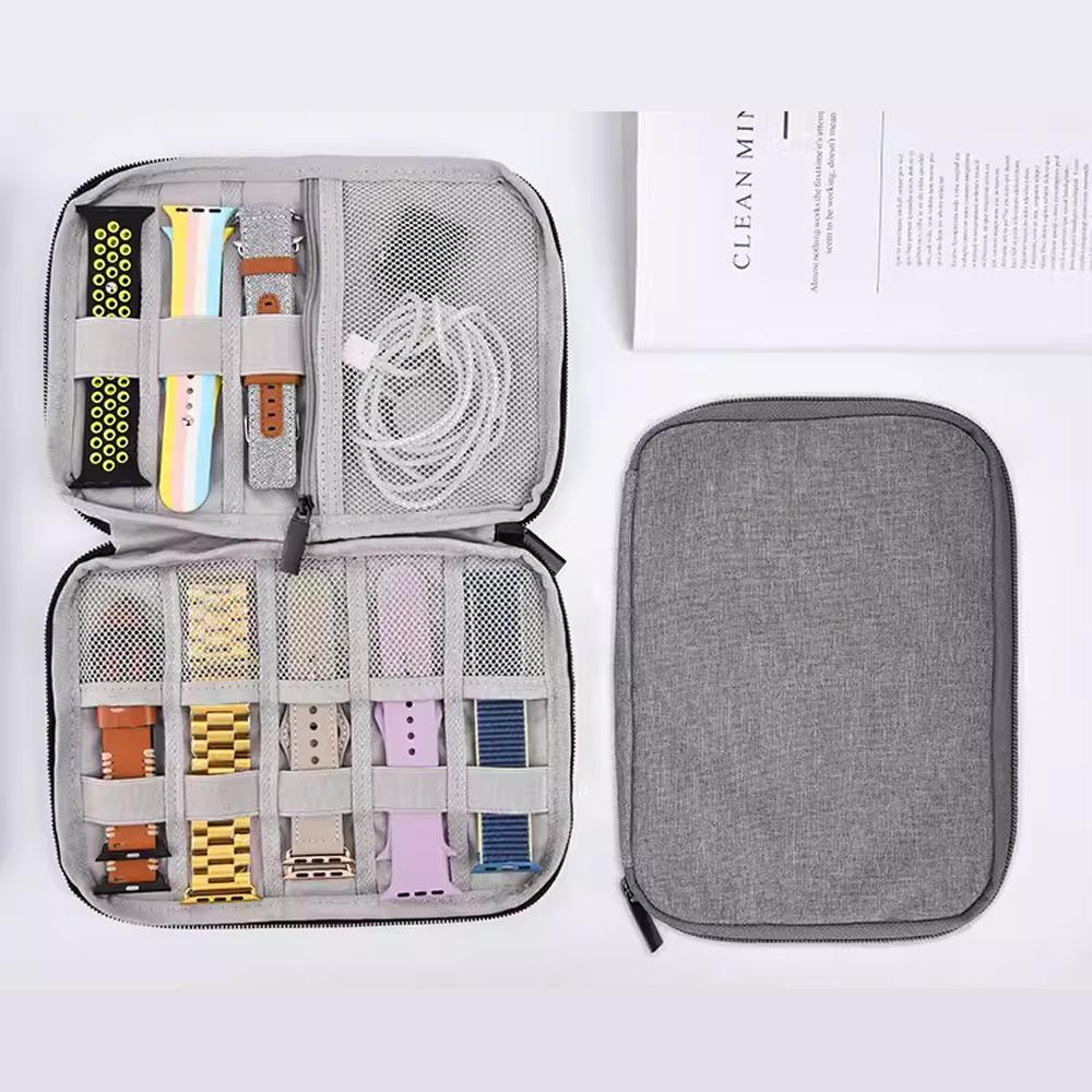 Watchband Box For Apple Watch Band Series 9 8 7 5 6 Se Ultra 2 Organizer Holder Bag Storage Case for Galaxy Watch 6 5 4 3 Strap