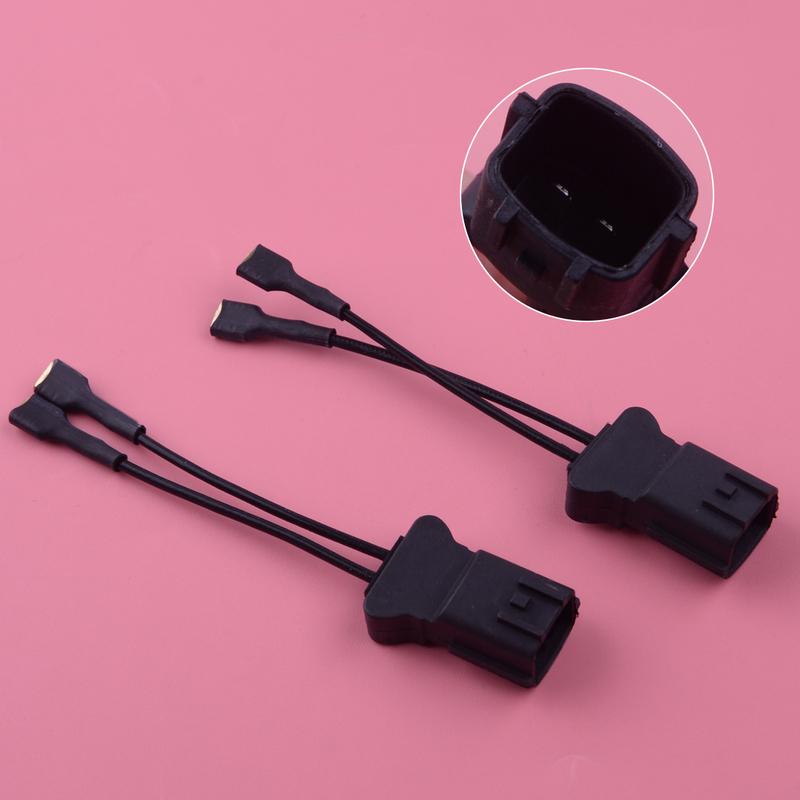 2Pcs Plastic Black Car Horn Speaker Wiring Adapter Harness Pigtail Socket Fit for Hyundai 11cm Length