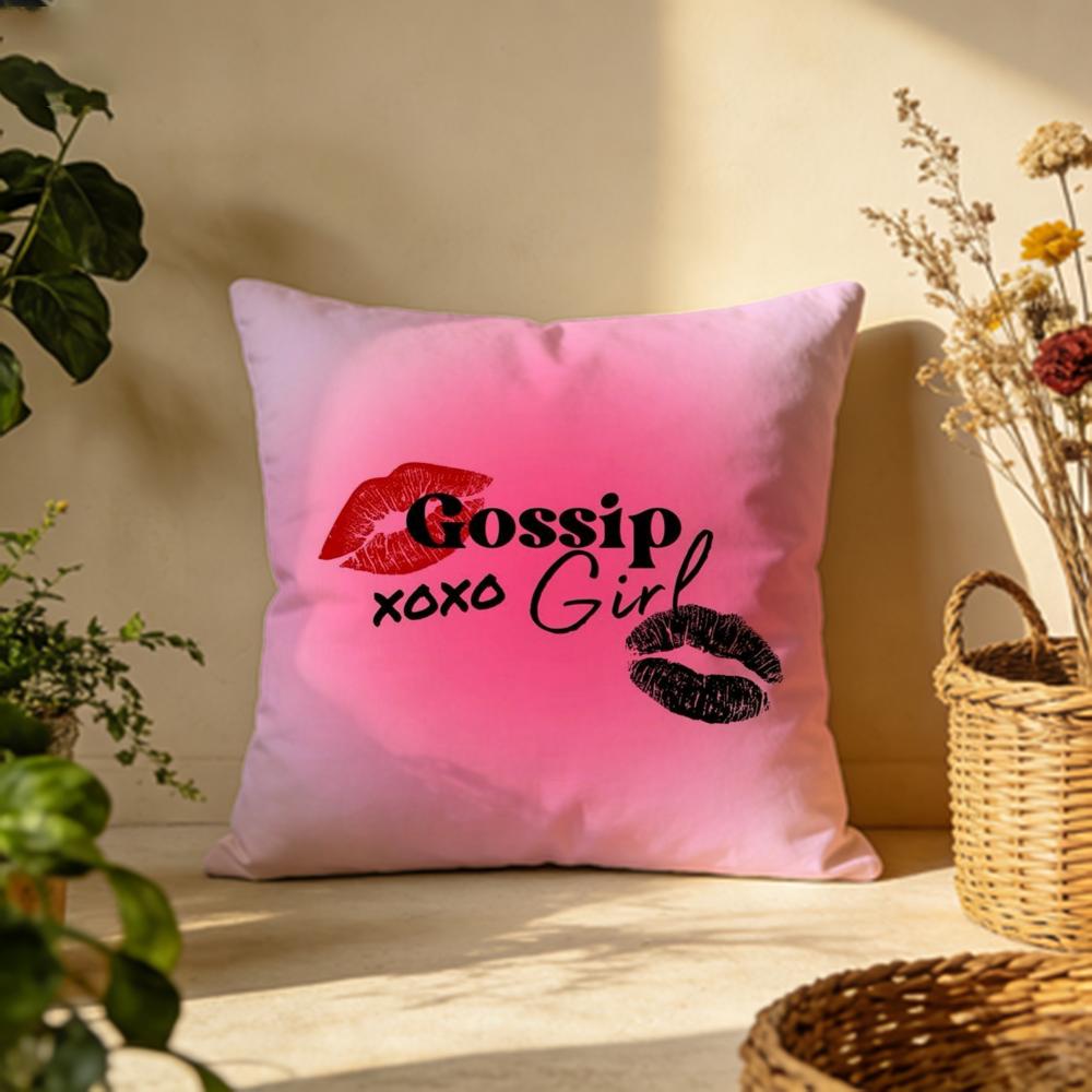 Trendy GGossip Girlable Cushion Cover Versatile DoubleSided Pillow Case Fit for Sofa Bed Car Daily Decor