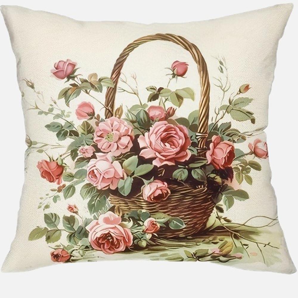 Country flower bicycle pattern printing pillowcase home room decoration pillow cover living room sofa chair cushion cover