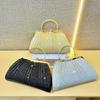 Pleated Evening Banquet Bag Large Capacity Ladies Clutch Bag Mini Shell Pattern Handbag  Women
