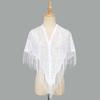 Polyester Lace Hollow Scarf Embroidery Mesh Scarves Elegant Tassel Triangle Shawl  Wedding