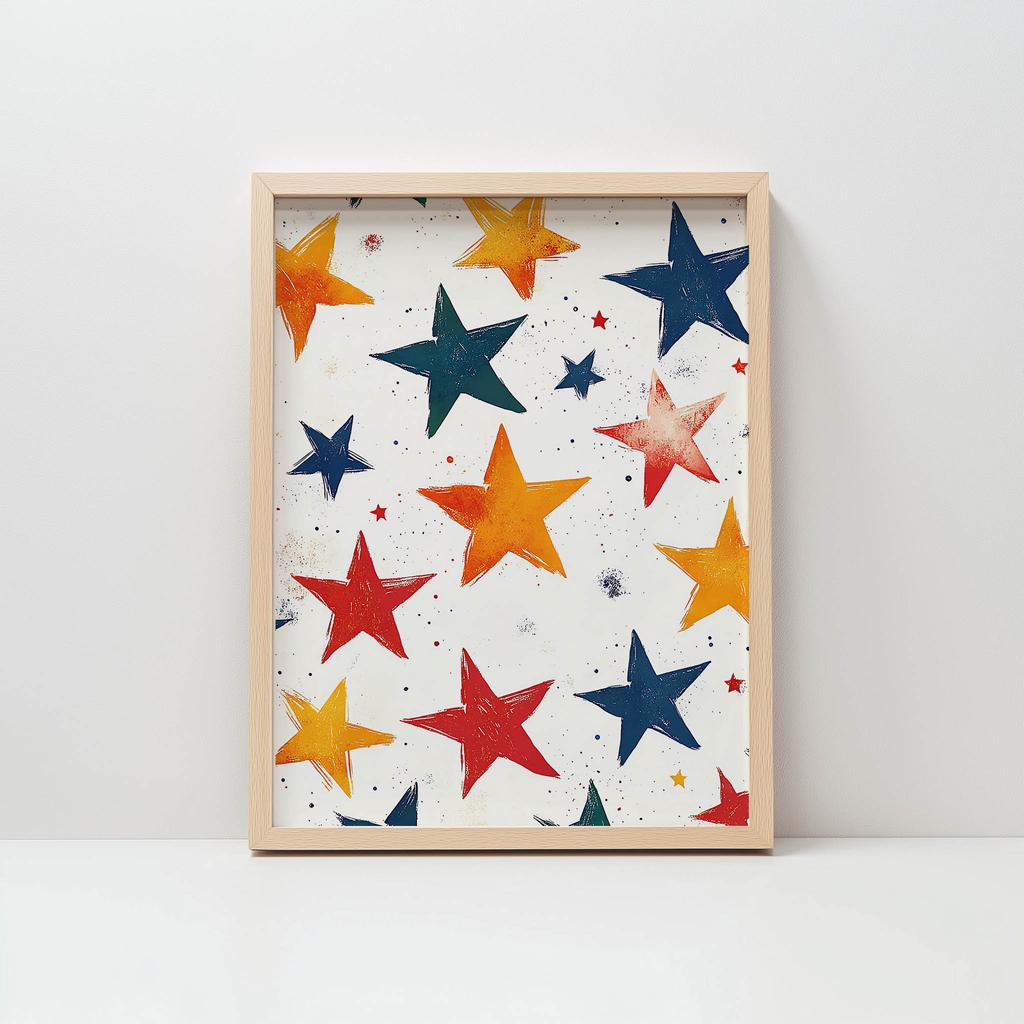 Happy Stars Poster Happy Stars Poster, 70X100 Cm, Frameless, Matte Paper 230 Gsm