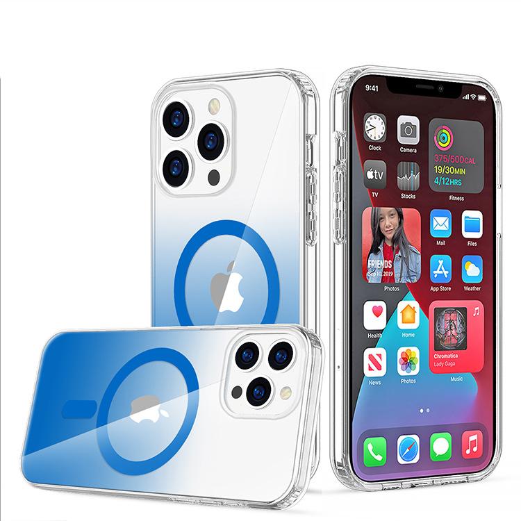 Mobile Phone Case Gradient Anti-fall IMD for IPhone14 Pro Max Magnetic Suction