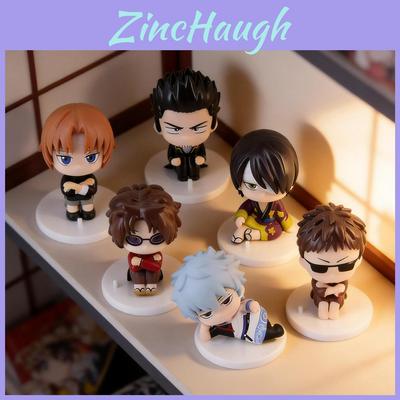 Gintama Pvc Figurine Set With Sitting Characters For Desk Decor And Gift Ideas