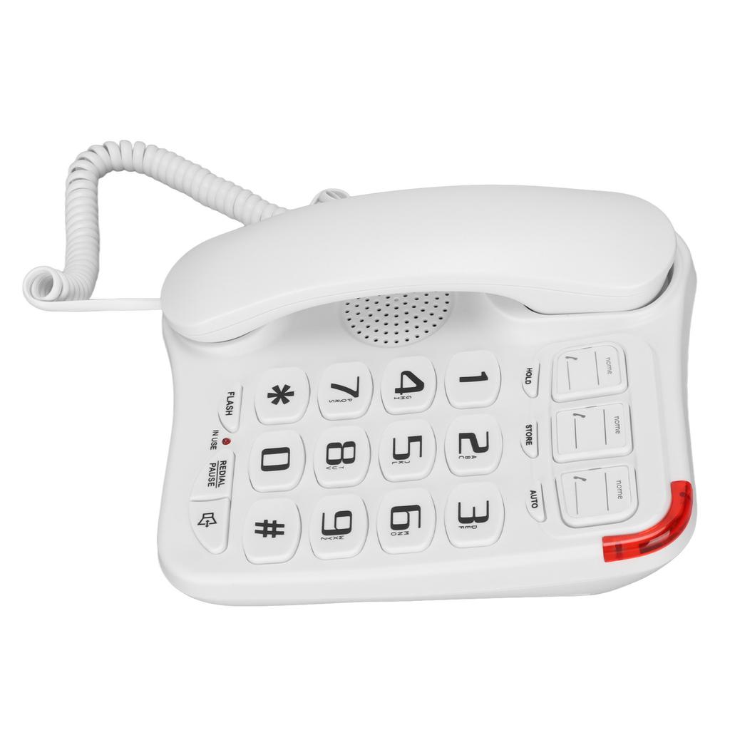 Big Button Phone 3 Picture Keys Amplified Sound Corded Landline Telephone for Seniors Home Office