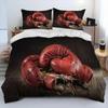 3-teiliges Bettwäsche-Set Rote Boxhandschuhe Boxer Kampf Bettwäsche-Set, Bettbezug Bett-Set Steppdecke Kissenbezug, King Queen Size Erwachsener