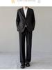 Korean Trendy Black Suit Set for Men: Stylish, Handsome, Slightly Mature Formal Wear