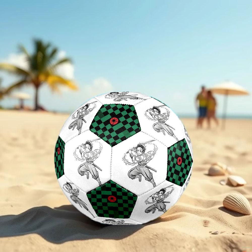 1pc Demon Slayer Kimetsu No Yaiba Soccer Ball Size 5 Indoor Soccer Ball Fashion Colorful Backyard Game - Great For Sports Fans Gift HE21