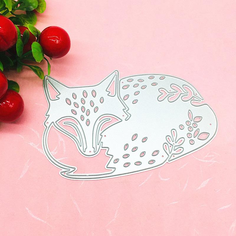 Sleeping Fox Art Pattern Scrapbooking Metal Cutting Dies Stencils for DIY Album Paper Card Decor