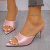 High-heeled Slippers, Women's Shoes, Simple Toe-shaped Shoes, Low-heeled Shoes