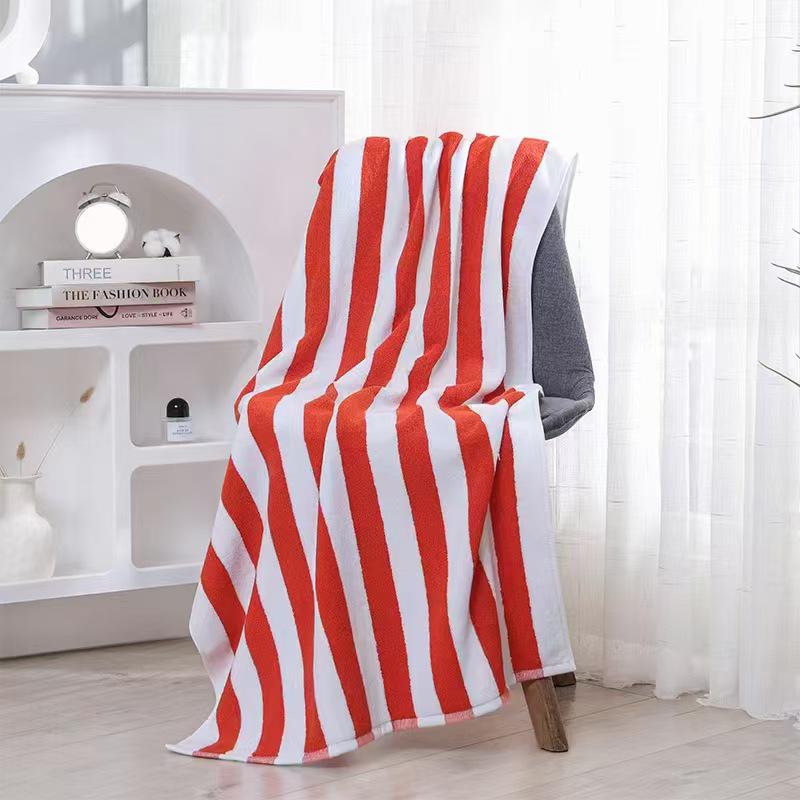 21-strand A-grade Soft White Cotton Striped Bath Towel - 6-layer Baby & Foot Bath Towel