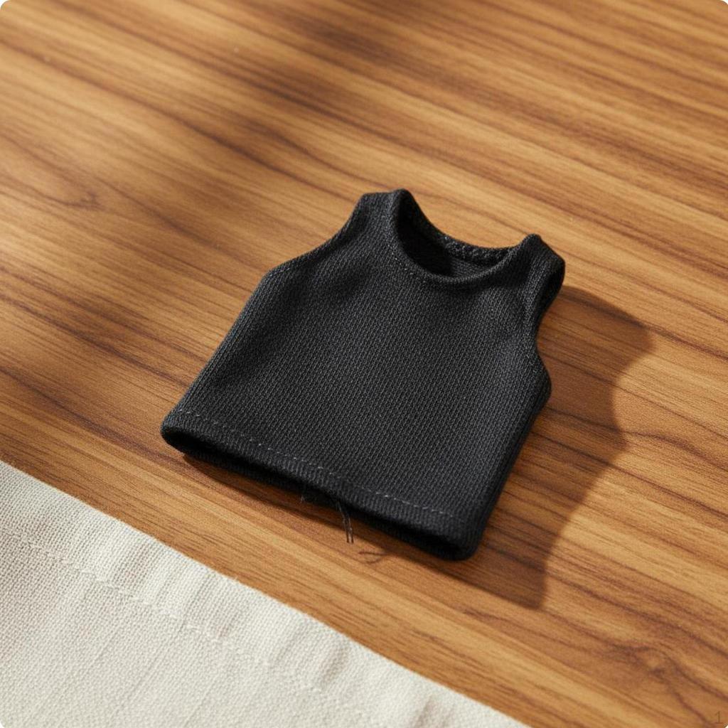 1/12 Scale Doll Vest Loose Fit 6 Inch Figure Tank Top Base Layer Miniature Sleeveless Shirt for