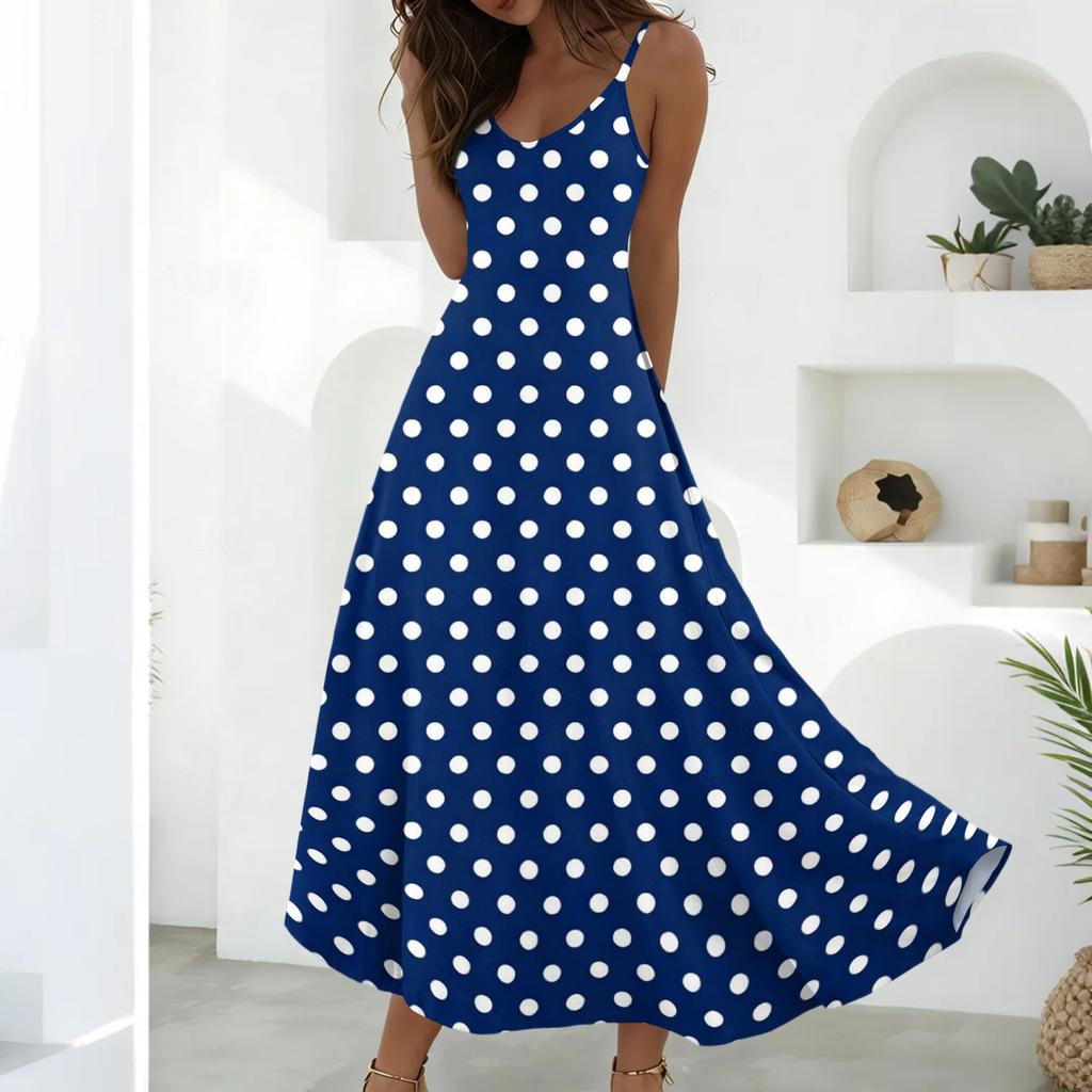 Abiti Estivi Da Donna Abiti Lunghi Svasati Linea Ad A Senza Maniche Vestiti Estivi Con Tasche