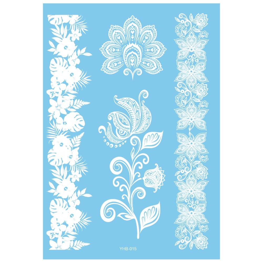 Lace Flower White Tattoo Stickers Long-lasting Butterfly Tattoo Stickers Women Men
