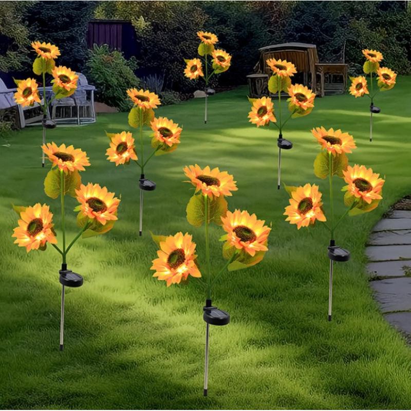 Sonnenblumen-Gartenlicht - Dekorative Nachtlampe für Außenrasen, Hof, Villa, Balkon