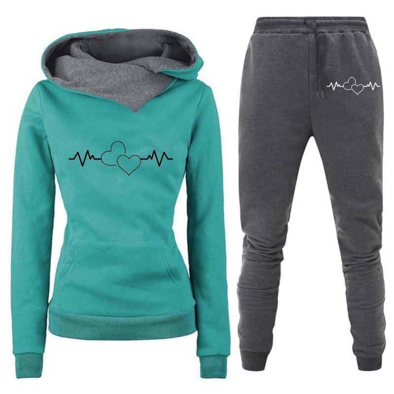 2024 Spring and Autumn Winter New Velvet Hooded Sportswear Set for Women, Hoodies, Pants, Women's Clothing