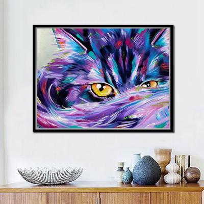 Diamant-Malerei, Tiere, Bilder von Strasssteinen, Diamant-Stickerei, vollständige Darstellung, Katze, Heimdekoration