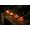 Solar Gradient Red Crackle Globe Light Outdoor Waterproof Garden Light Patio Decoration Lawn Light Glass