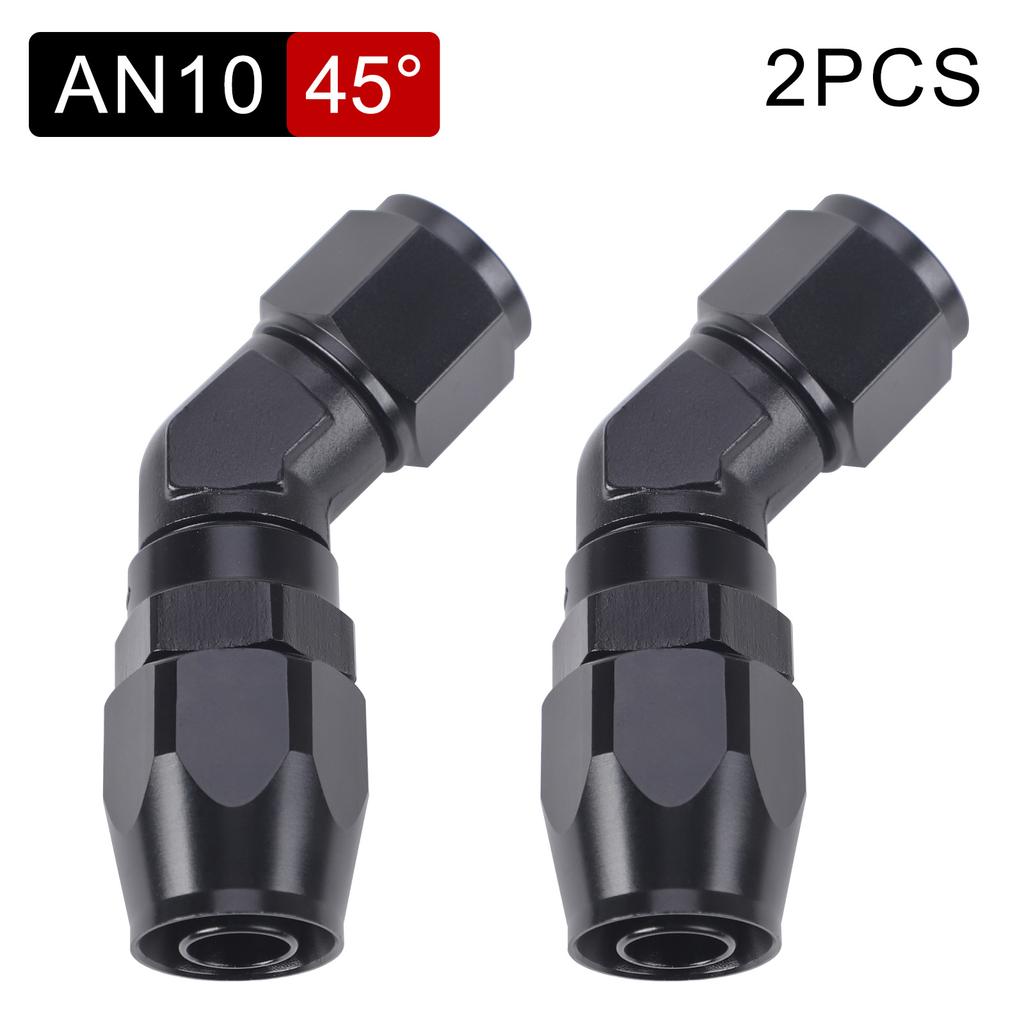Aluminium 45 Degree 90 Degree 2 PCS Hose End Fitting Swivel Adapter AN4 AN6 AN8 AN10 For Oil Fuel CPE Line Car Oil Cooler Kit