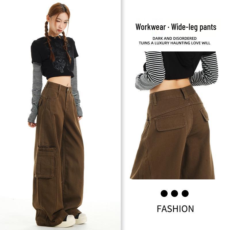 

Uncle Radish Retro Multi-Pocket Spring/Autumn Wide-Leg Jeans XL