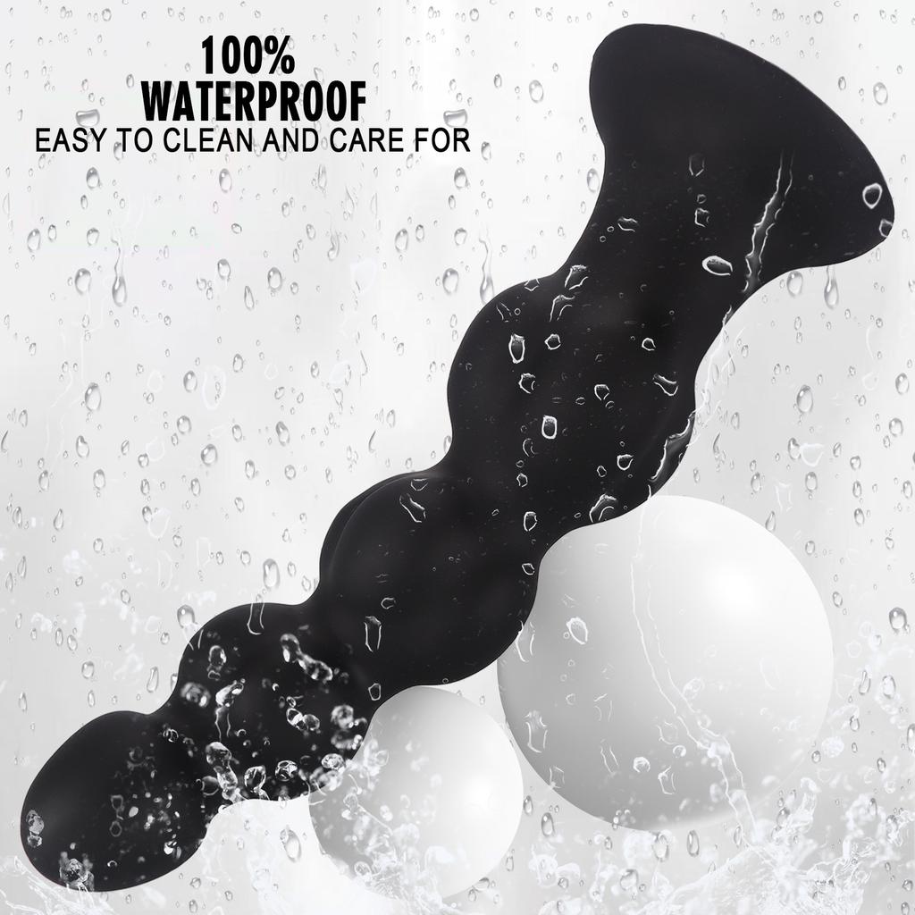 Liquid Silicone Anal Beads for Men & Women - Flexible Textured Butt Plug, Stretching Trainer Kit, Adult Sex Toys