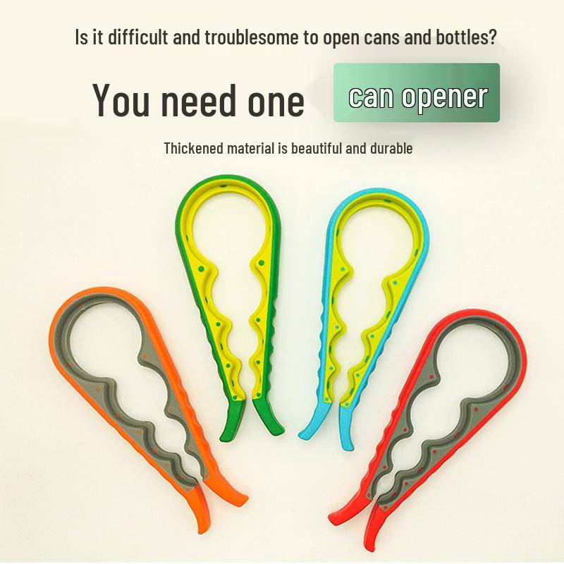 Four-in-One Multifunctional Bottle and Can Opener - Non-Slip Twist-Off for Plastic, Beer, and Canned Food Caps