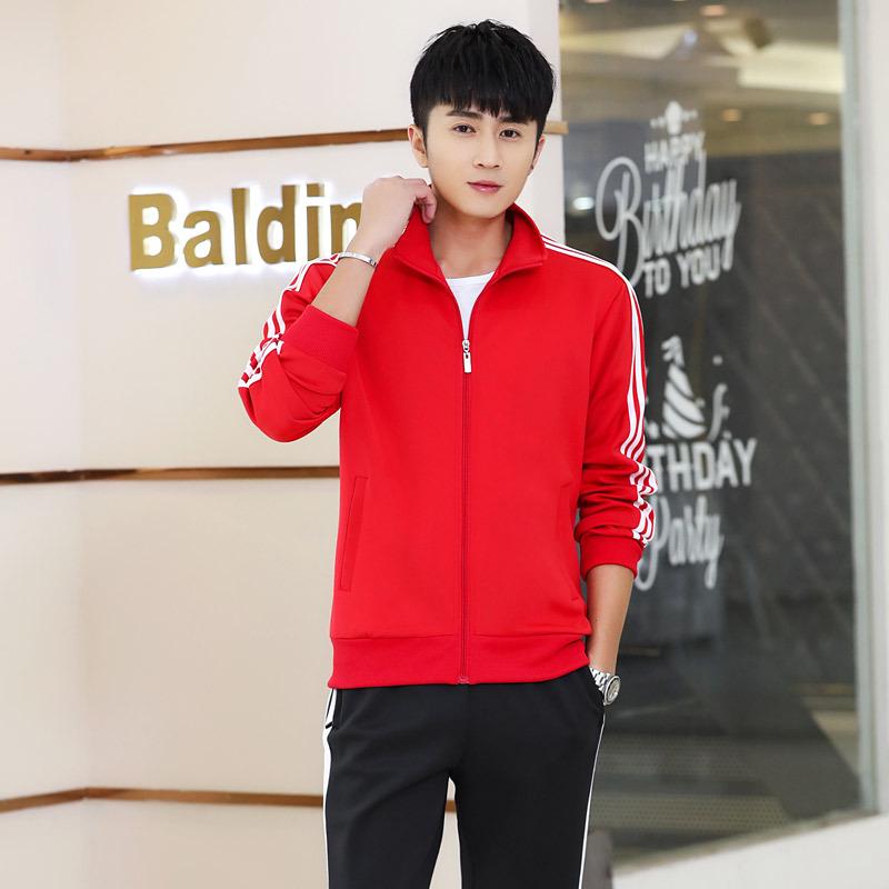 Trendy Three-Stripes Unisex Sports Suit: Customizable LOGO for Spring & Autumn