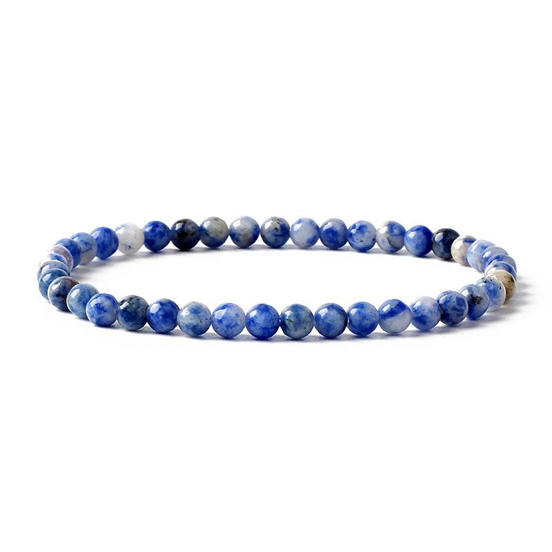 Reiki Natural Stone Bracelets For Women Men 4MM Beads Stretch Bracelet Wholesale Agate Lava Tiny Bangles Handmade Simple Jewelry